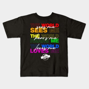 Team Rainbow LGBT Pride The world loves me Kids T-Shirt